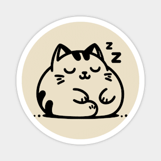 Cute cat sleeping line art Magnet